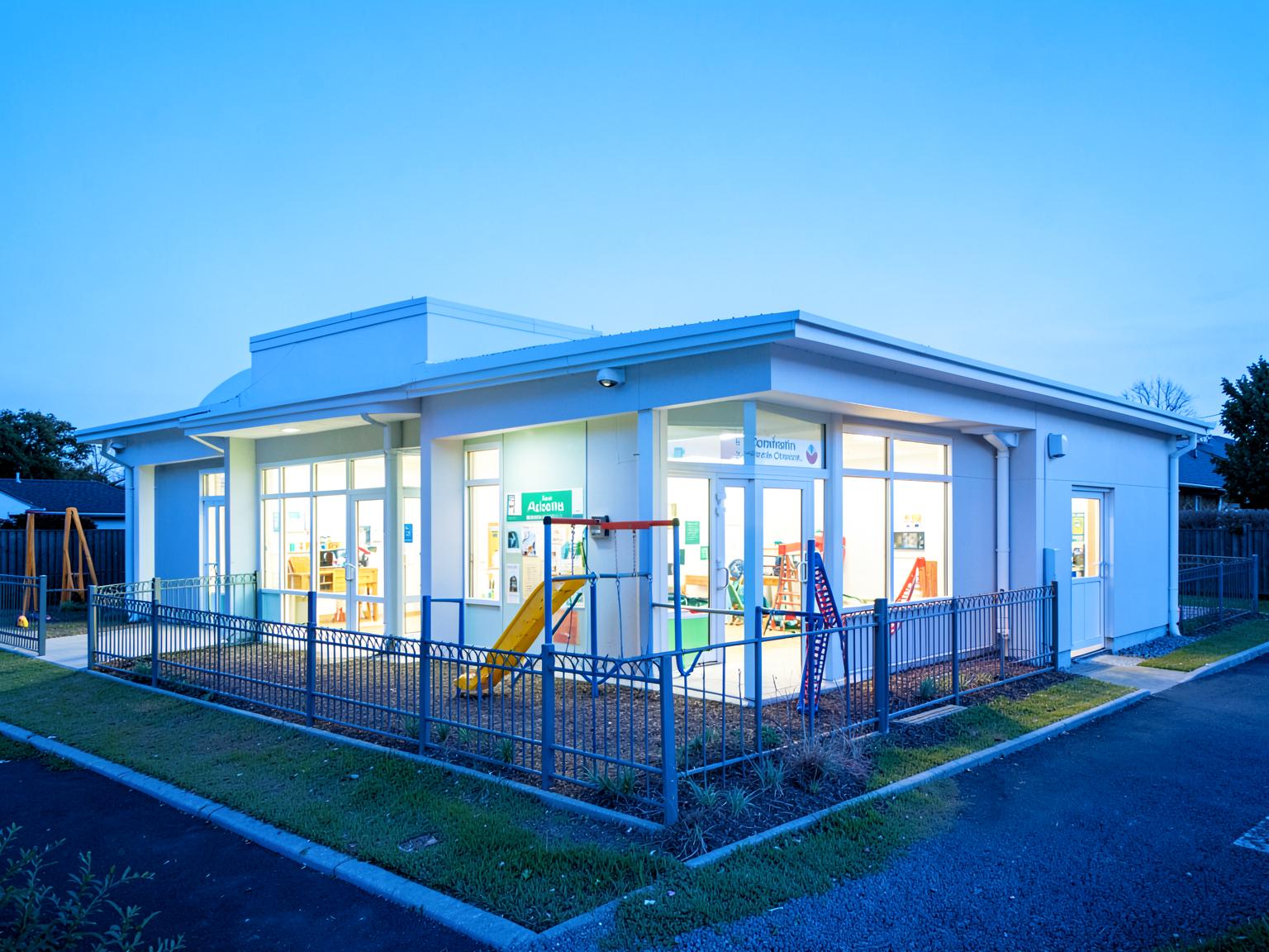 Daycare centre exterior with playground